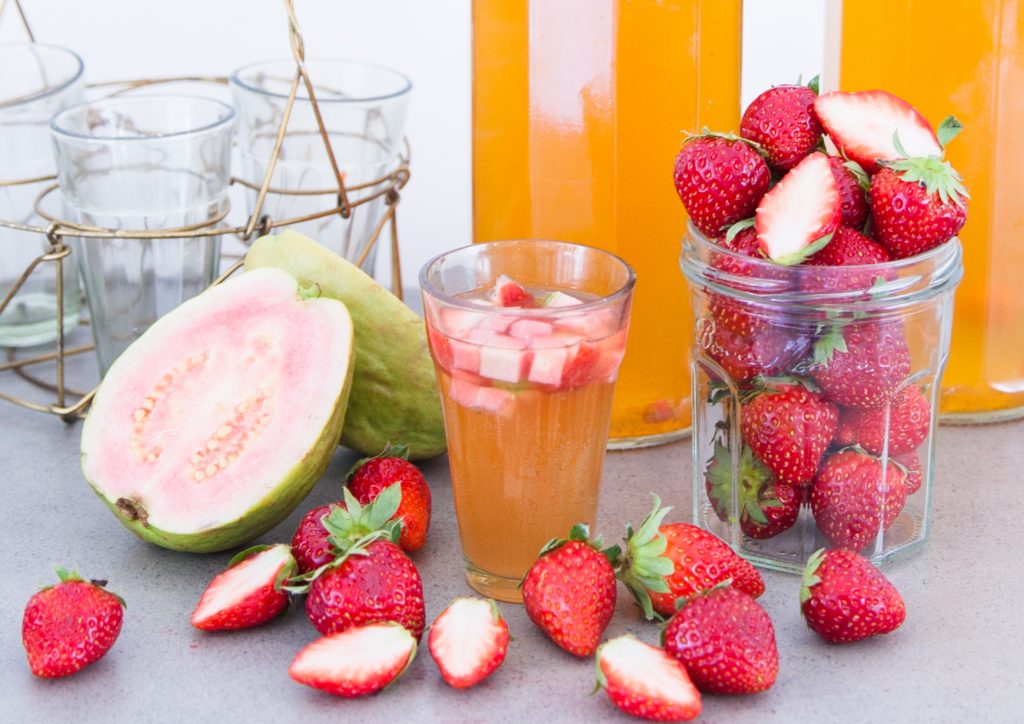 Strawberry and Pink Guava Kombucha Tea
